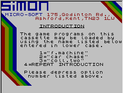 Screen from Collection One Tape.